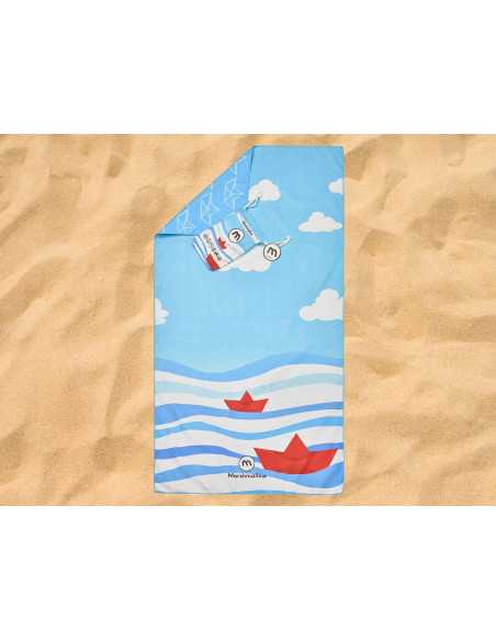Toalha de Praia intantil Microfibra Paper Boat| Toalha de Praia e Piscina