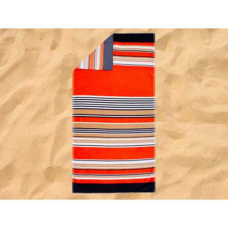 Toalha de Praia Algodão Laranja Tasos | Toalha Resistente à Areia