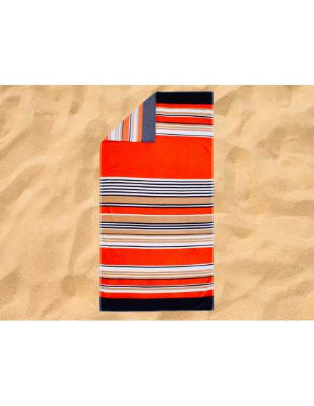 Toalla playa algodón Tasos Naranja | Toalla anti arena