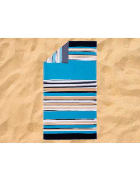 Toalla playa algodón Tasos Azul | Toalla anti arena