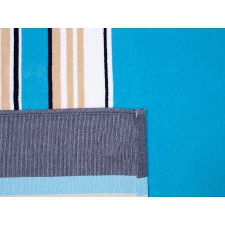 Toalha de Praia Algodão Azul Tasos | Toalha Resistente à Areia 2