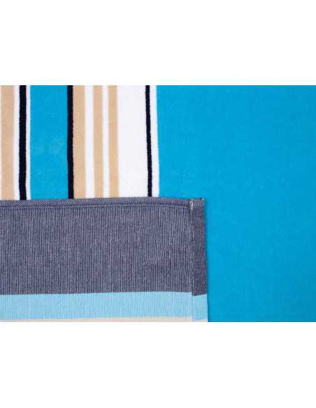 Toalla playa algodón Tasos Azul | Toalla anti arena
