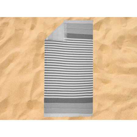 Toalha de praia e piscina em algodão hammam cinzento | Toalha Sarong