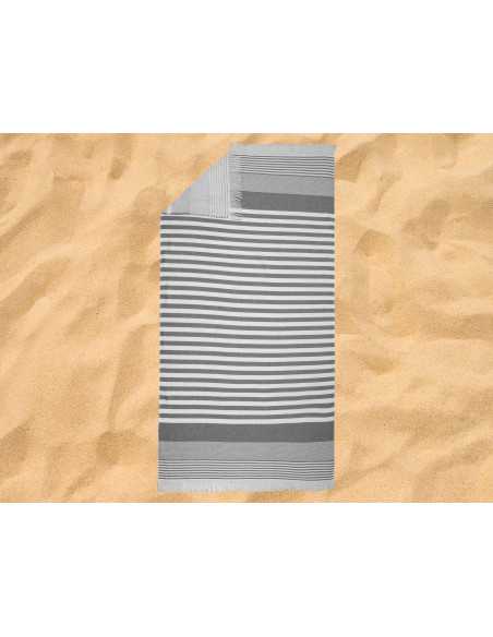 Toalla playa y piscina algodón Hammam Gris | Toalla pareo