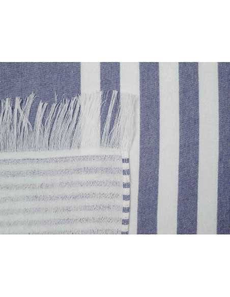 Toalha de praia e piscina em algodão hammam azul | Toalha Sarong