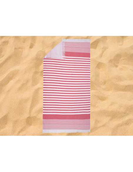 Toalha de praia e piscina em algodão hammam vermelho | Toalha Sarong