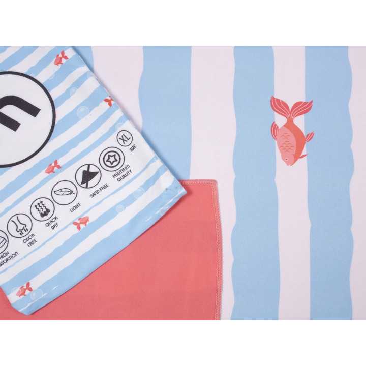 Toalla Pareo Playa Microfibra Peces | Toalla secado rápido