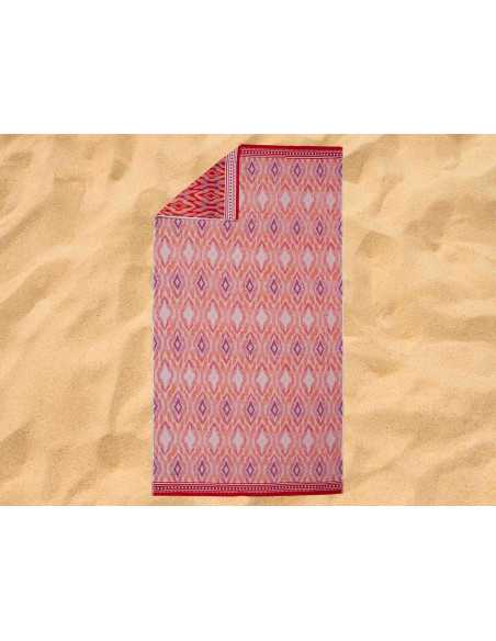 Toalha de Praia Caleta Laranja | Toalha de praia felpuda e veludo | Revitex