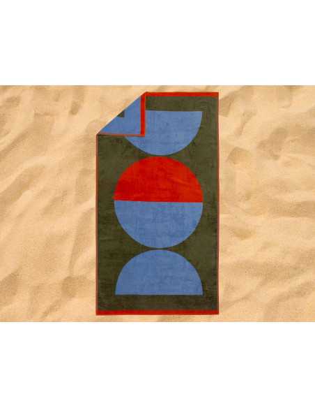 Toalha de praia e piscina em algodão Ios| Toalha de veludo e felpudo