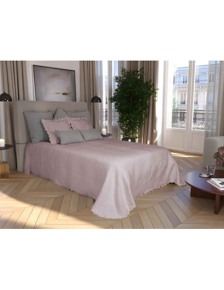 Colcha Sofia Rosa | Colcha relieve para hogar o negocio