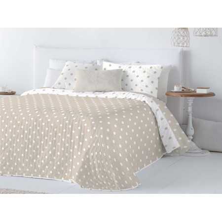Colcha bouti reversible Jessy beige | Colcha primavera y verano
