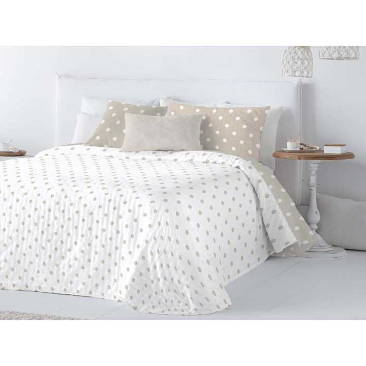 Colcha bouti reversible Jessy beige | Colcha primavera y verano