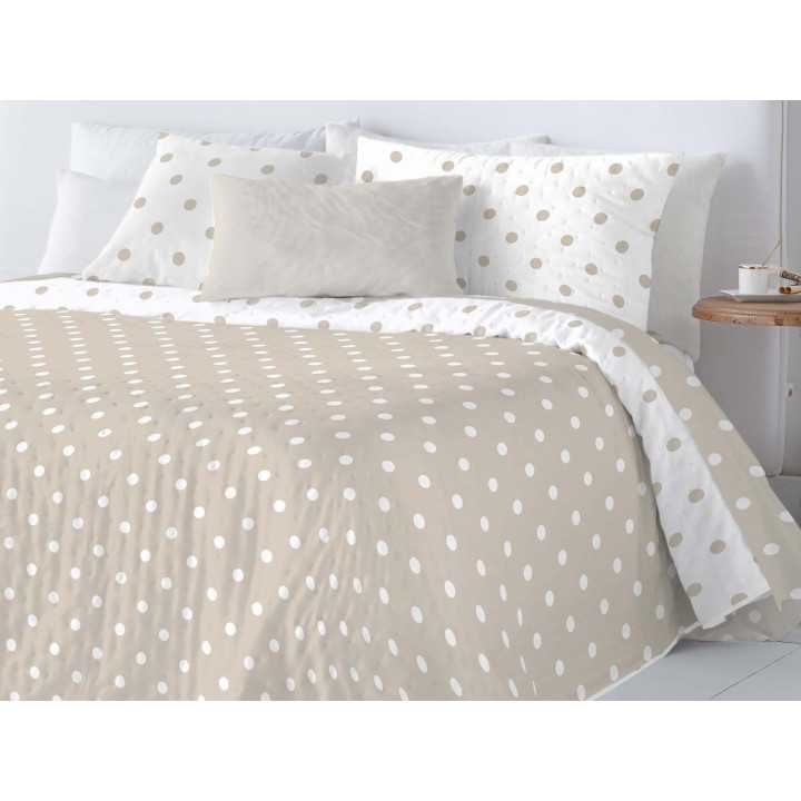 Colcha bouti reversible Jessy beige | Colcha primavera y verano