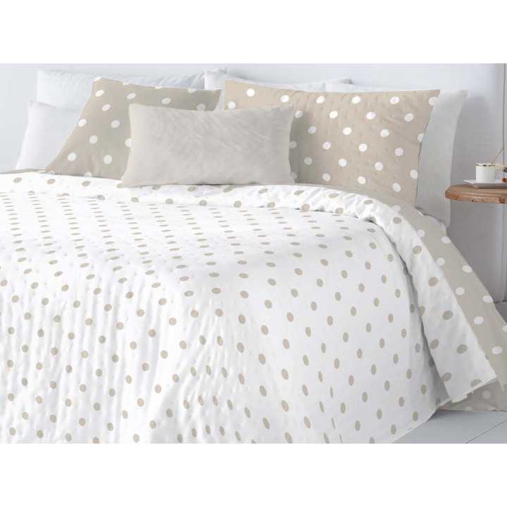 Colcha bouti reversible Jessy beige | Colcha primavera y verano