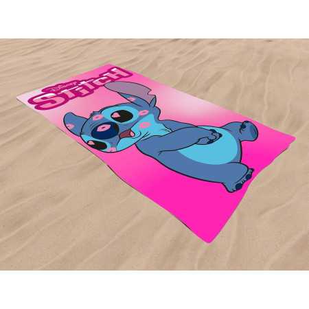 Toalha de praia infantil Stitch Kiss | Toalha de piscina Disney