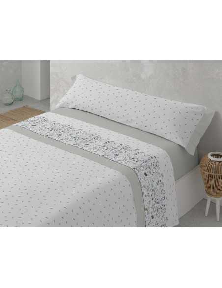 Jogo de lençóis Jadiya cinza | Lençóis fáceis de engomar | Revitex