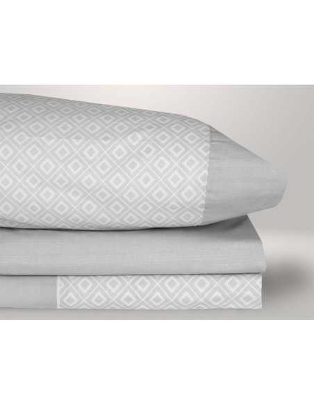 Jogo de lençóis Isis cinza | Lençóis fáceis de engomar | Revitex