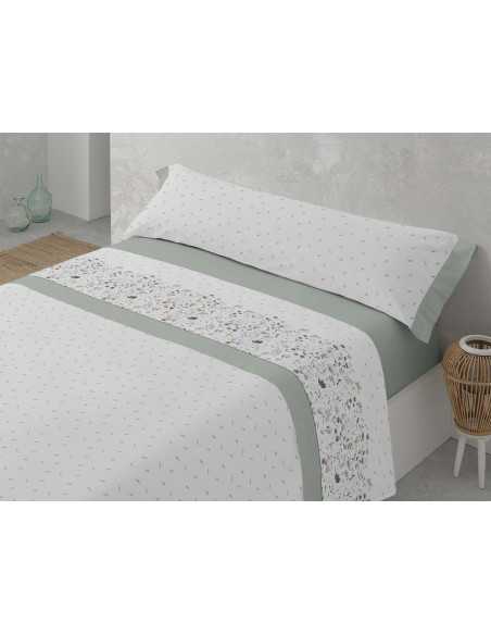 Jogo de lençóis Jadiya verde | Lençóis fáceis de engomar | Revitex