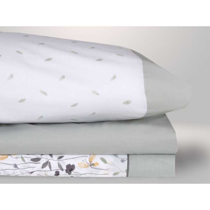 Jogo de lençóis Jadiya verde | Lençóis fáceis de engomar | Revitex