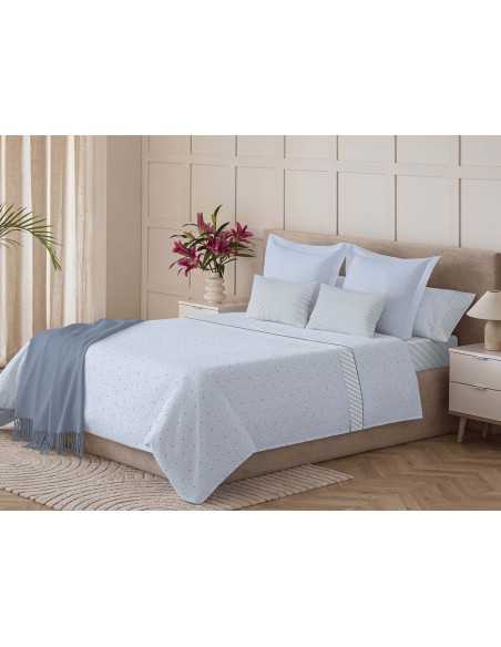 Jogo de lençóis MB Enith azul| Lençóis de algodão misto baratos