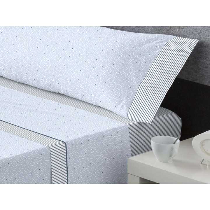 Juego Sábanas MB Enith azul | Sábanas mezcla algodón baratas