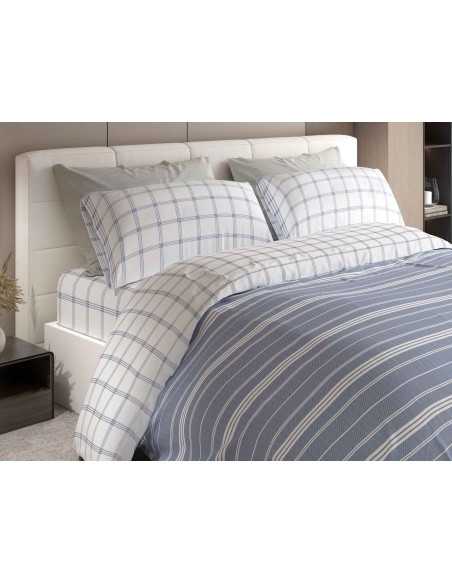 Capa de edredão Harbour Azul | Capa de edredão moderna de 3 peças | Revitex