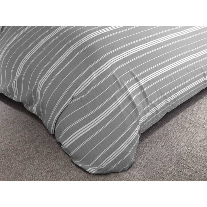 Capa de edredão Harbour Cinza | Capa de edredão moderna de 3 peças | Revitex