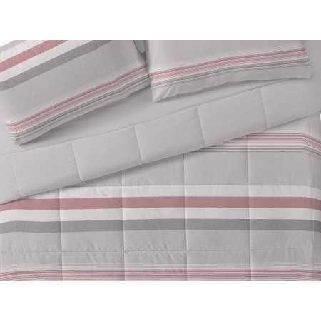 Edredón Altoval granate | Edredón invierno diseño de rayas. 2