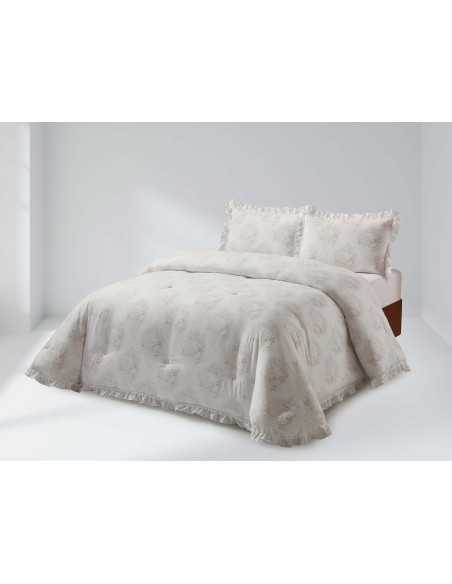 Edredão bege Avendal | Edredão de inverno com desenho toile de jouy.