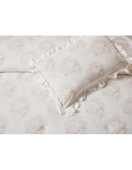 Edredão bege Avendal | Edredão de inverno com desenho toile de jouy.