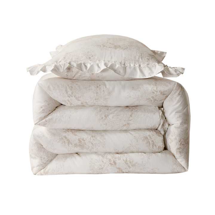 Edredón Avendal beige | Edredón invierno diseño toile de jouy.