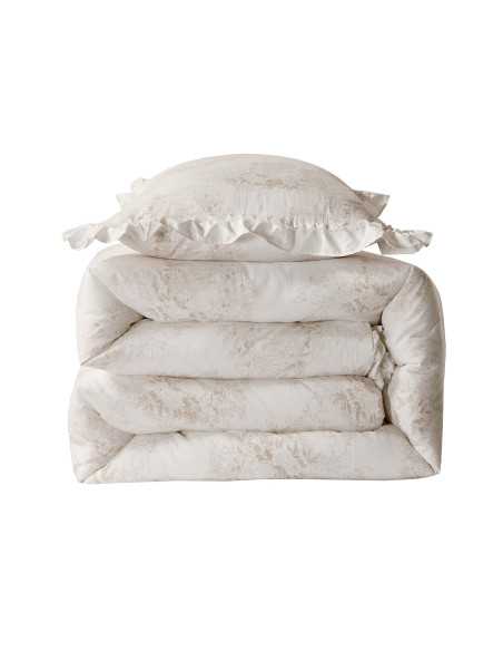 Edredão bege Avendal | Edredão de inverno com desenho toile de jouy.