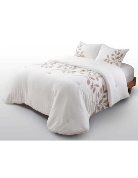 Edredão Nestor creme | Edredão de inverno com ramos bordados