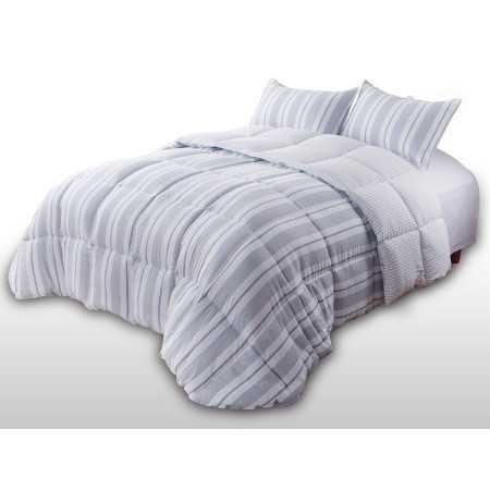 Edredão Samara cinza | Edredão de inverno design às riscas.