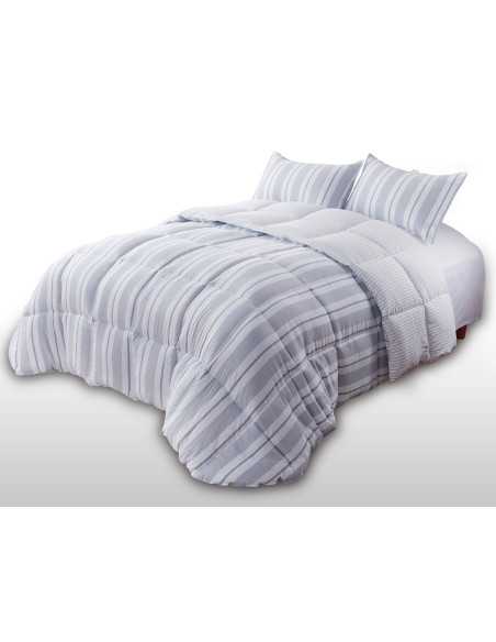 Edredão Samara cinza | Edredão de inverno design às riscas.