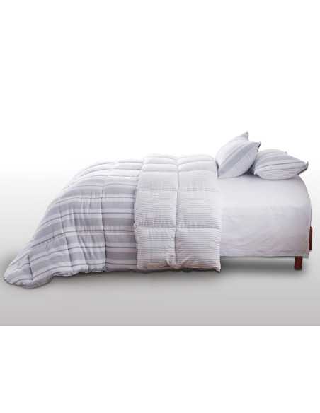 Edredão Samara cinza | Edredão de inverno design às riscas.