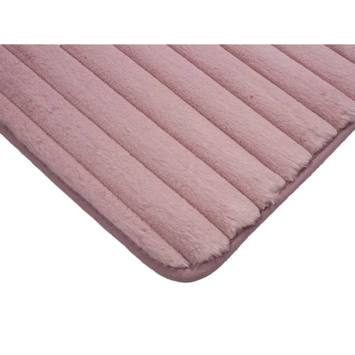 Tapete canelado rosa Mabel | Tapete para quarto ou casa de banho