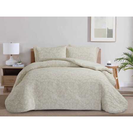 Edredão Baviera bege | Edredão de Inverno com Estampado Floral