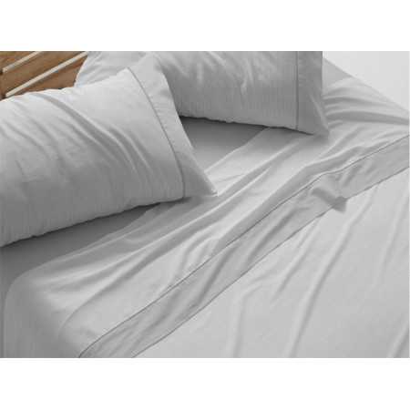 Jogo de lençóis cinzento Eugenia Burrito Blanco | Design listrado 2