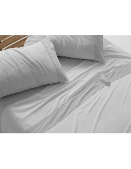 Jogo de lençóis cinzento Eugenia Burrito Blanco | Design listrado