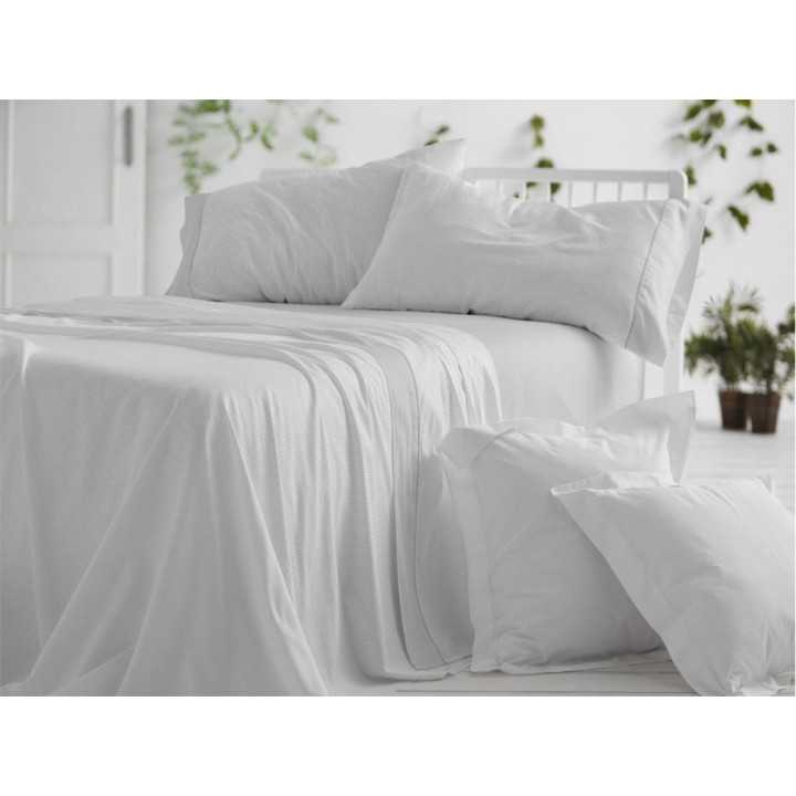 Juego de sábanas Burrito Blanco Eugenia gris| Diseño rayas