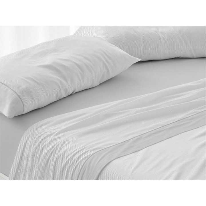 Jogo de lençóis cinzento Eugenia Burrito Blanco | Design listrado