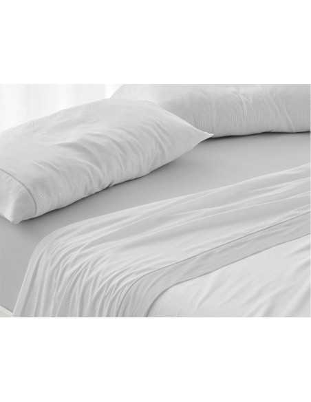 Jogo de lençóis cinzento Eugenia Burrito Blanco | Design listrado