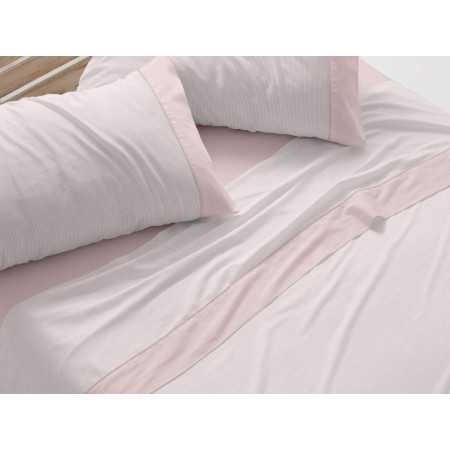 Juego de sábanas Burrito Blanco Eugenia coral | Diseño rayas 2