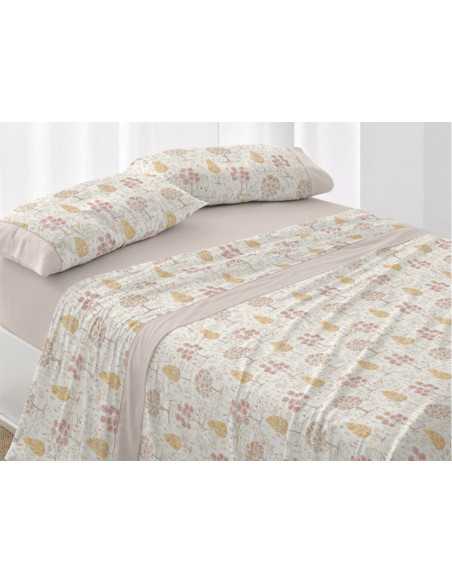 Juego de sábanas Burrito Blanco Amelie arena | Diseño botánico