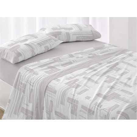 Jogo de lençóis cinzento Julieta Burrito Blanco | Design listrado