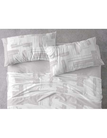 Jogo de lençóis cinzento Julieta Burrito Blanco | Design listrado