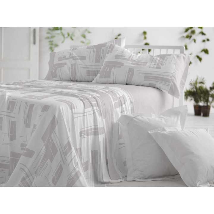 Jogo de lençóis cinzento Julieta Burrito Blanco | Design listrado