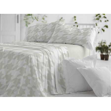 Jogo de lençóis de algodão caqui Eliana | Lençóis Burrito Blanco