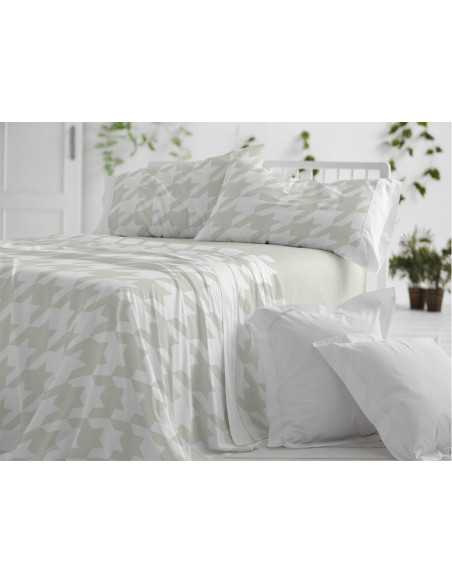 Jogo de lençóis de algodão caqui Eliana | Lençóis Burrito Blanco